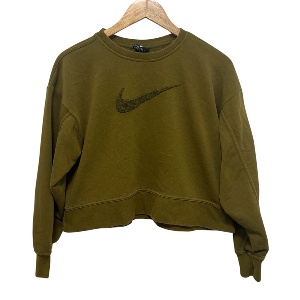 NIKE Get Fit Crewneck Green Sweatshirt Size xs
